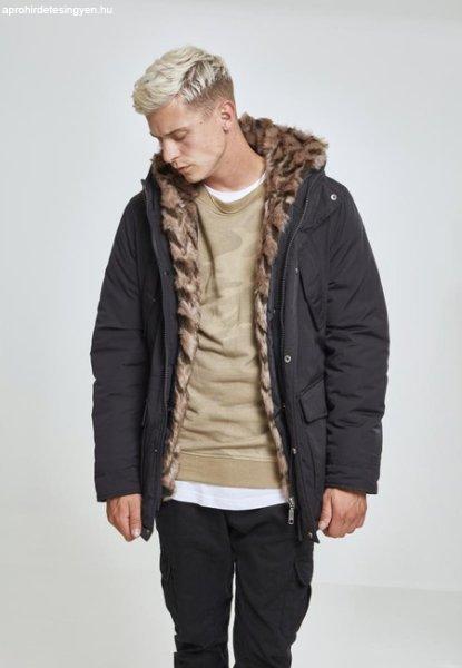 Urban Classics Hooded Faux Fur Parka black