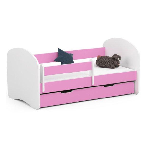 Gyerekágy ágyneműtartóval + matrac - Akord Furniture Smile - 140 x 70 cm -
pink / fehér