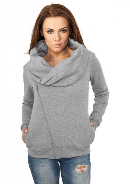 Urban Classics Ladies Asymetric Zip Jacket grey