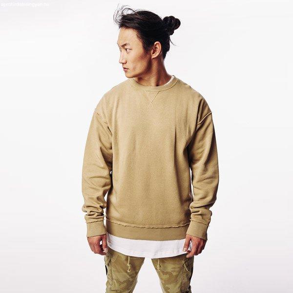 Férfi pulóver Urban Classics Oversized Open Edge Crew warm sand