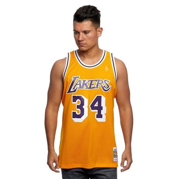 Mitchell & Ness Los Angeles Lakers #34 Shaquille O'Neal yellow Swingman
Jersey