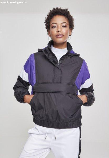 Urban Classics Ladies 3-Tone Padded Pull Over Jacket black/ultraviolet/white