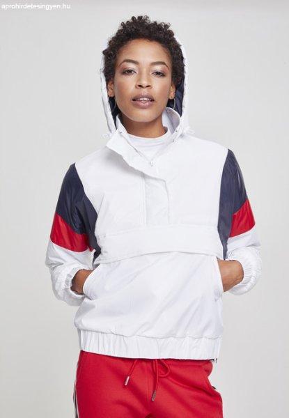 Urban Classics Ladies 3-Tone Padded Pull Over Jacket white/navy/fire red