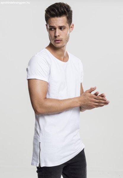 Urban Classics Long Shaped Side Zip Tee white