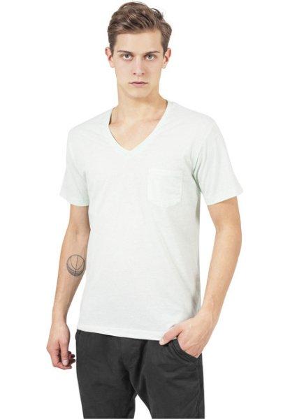 Urban Classics Melange V-Neck Pocket Tee mint/white