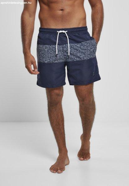 Urban Classics Mid Block Pattern Swim Shorts darkwater