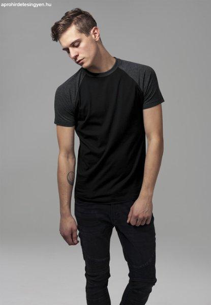 Férfi póló Urban Classics Raglan Contrast Tee blk/cha