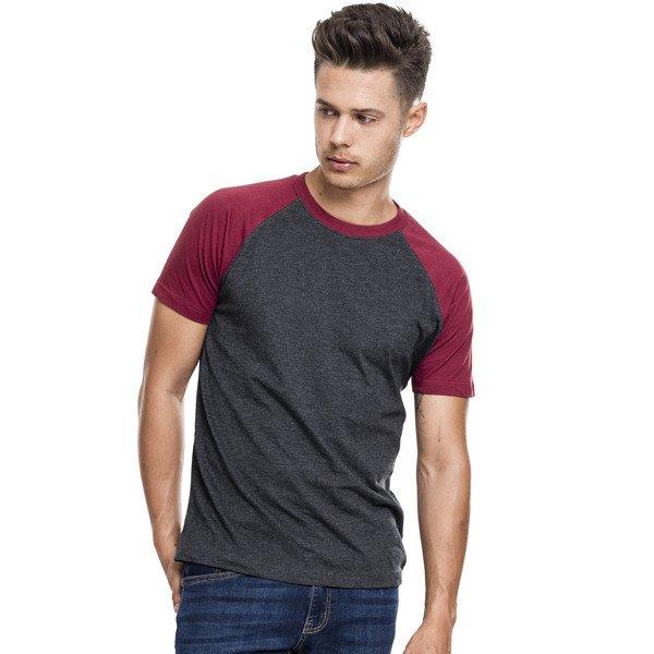 Férfi póló Urban Classics Raglan Contrast Tee cha/burgundy