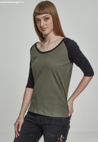 Urban Classics Ladies 3/4 Contrast Raglan Tee olive/black