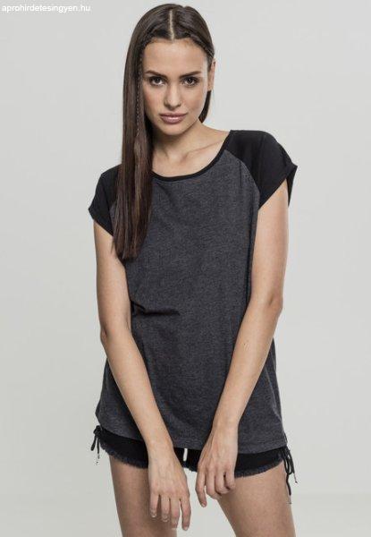 Urban Classics Ladies Contrast Raglan Tee charcoal/black