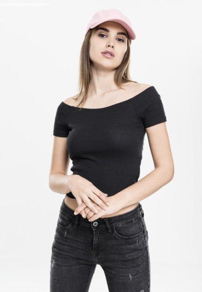 Urban Classics Ladies Off Shoulder Rib Tee black