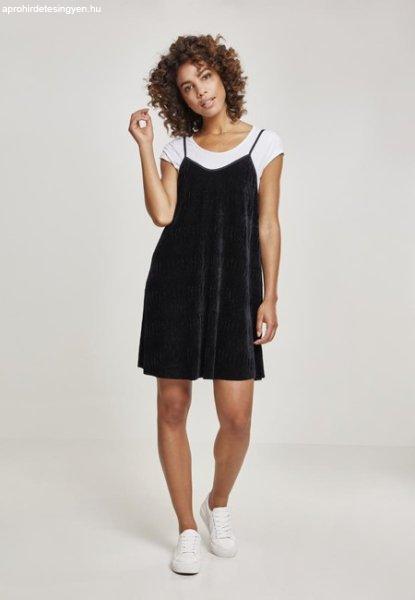 Urban Classics Ladies Velvet Slip Dress black