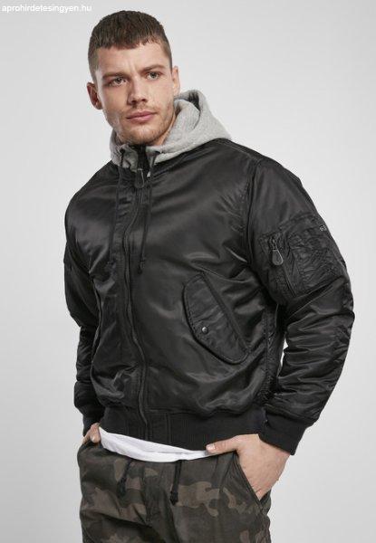 Brandit Hooded MA1 Bomber Jacket blk/gry