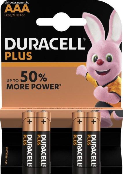 Duracell Plus 100% Extra Life AAA MN2400 mikró (LR03) alkáli elem bl/4