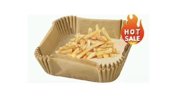 20*20 cm-es szögletes air fryer sütőpapír 50 db