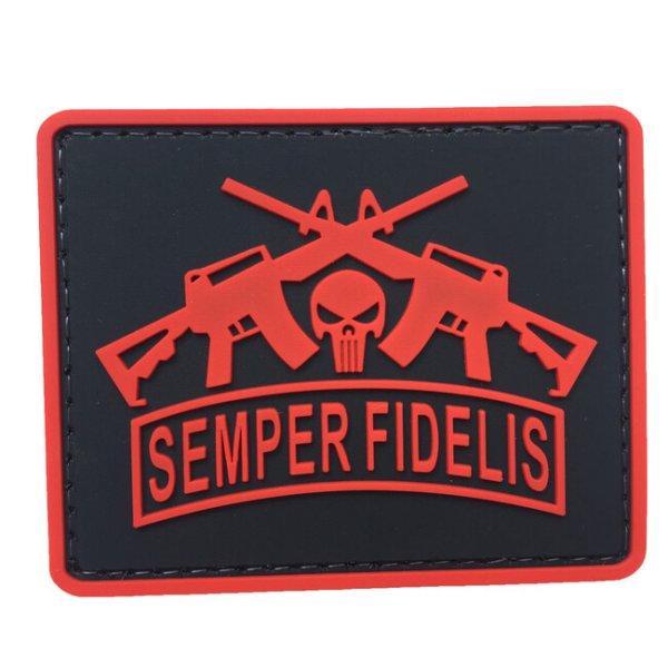 WARAGOD Semper Fidelis PVC rátét, piros