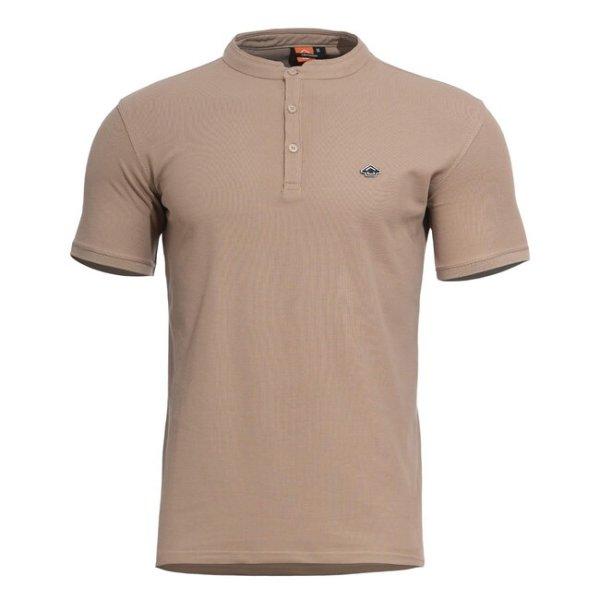 Pentagon Levantes Henley gombos póló, Tan Brown