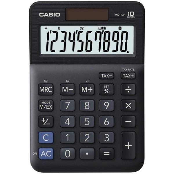 Számológép asztali 10 digit nagy, döntött kijelző Casio MS 10 F fekete