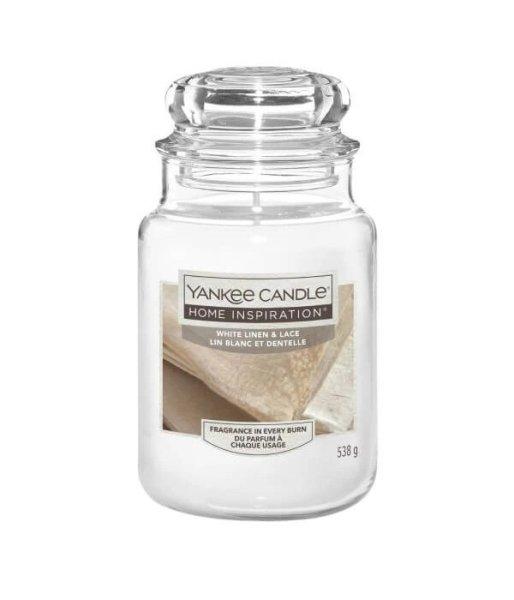 Yankee Candle Illatgyertya Home Inspiration nagy White Linen & Lace 538 g