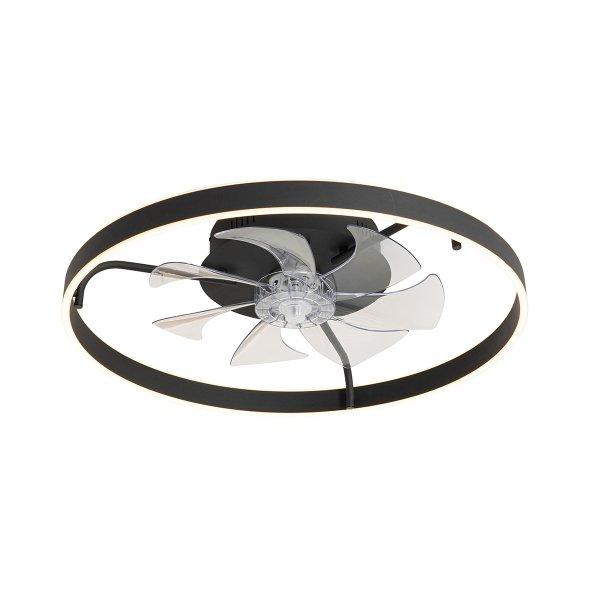 Mennyezeti ventilátor fekete 70 cm LED-del távirányítóval - Maddy