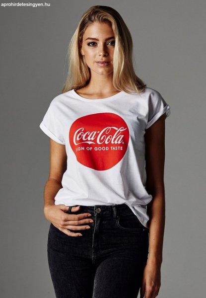 Mr. Tee Ladies Coca Cola Round Logo Tee white