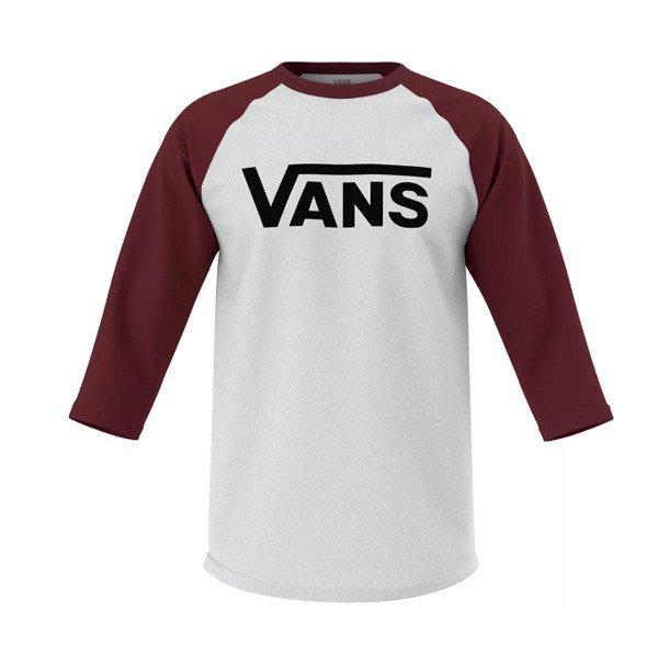 Férfi Pólo VANS CLASSIC RAGLAN WHITE-BLACK-SYRAH