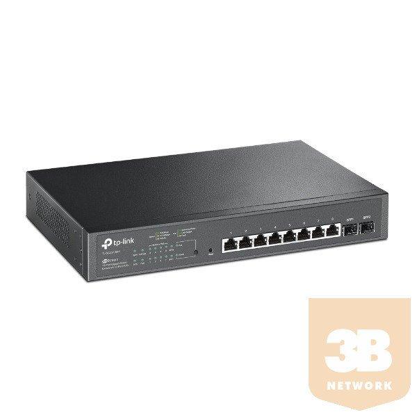 TP-LINK Switch 8x1000Mbps (8xPOE+) + 2xGigabit SFP, Fémházas Asztali,
Menedzselhető, TL-SG1210MP