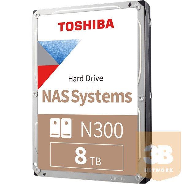 Toshiba Belső HDD 3.5" - N300 High-Reliability 8TB (Retail; NAS, RAID-,
Multimédiás kiszolgálótárhely; 256MB / 7200RPM)