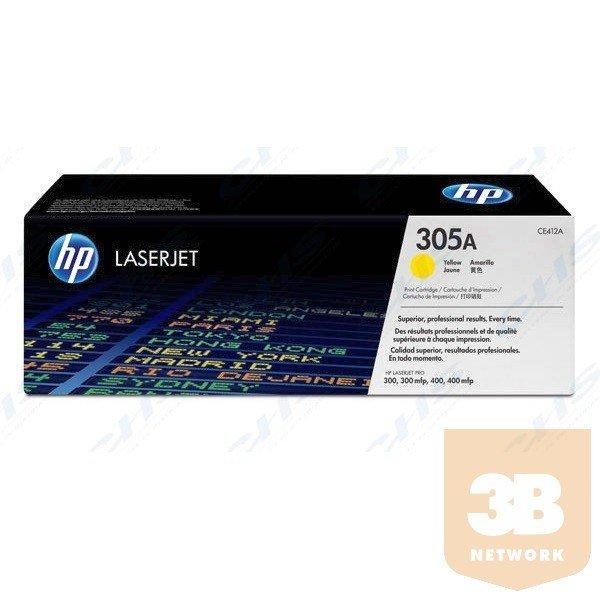 HP Toner 305A LJ Pro 300/400 M351 M375 M451 M475. sárga, 2600/oldal.