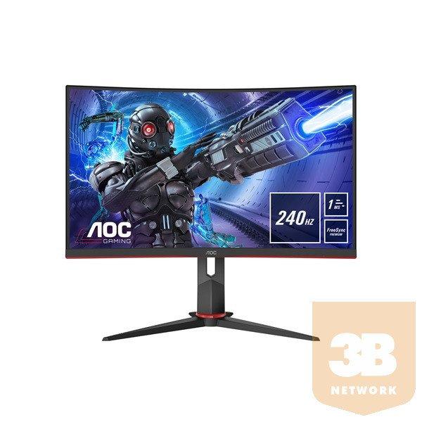 AOC Gaming 240Hz ívelt monitor 31,5" - C32G2ZE 1920x1080,
16:9,300cd/m2,1ms,HDMIx2,DisplayPort, FreeSync Premium