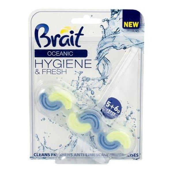 WC tisztító blokk, 2 fázisú, 45 g, "Brait Hygiene and fresh",
óceán