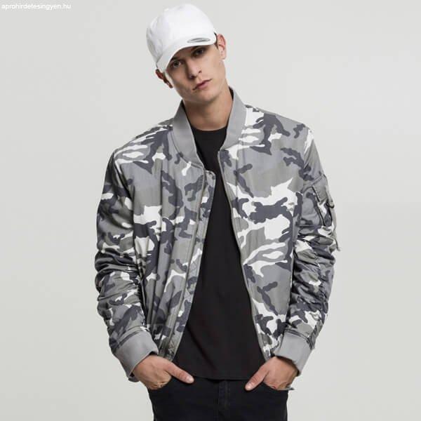 Bomber dzeki Urban Classics Vintage Camo Cotton Bomber Jacket snow camo