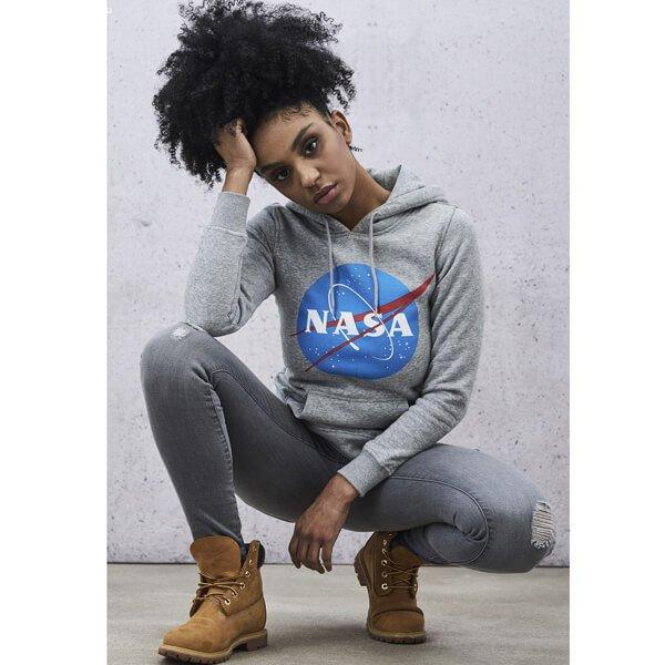 Mr. Tee Ladies NASA Insignia Hoody heather grey