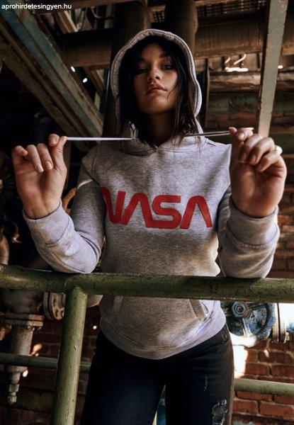 Mr. Tee Ladies NASA Worm Logo Hoody h.grey