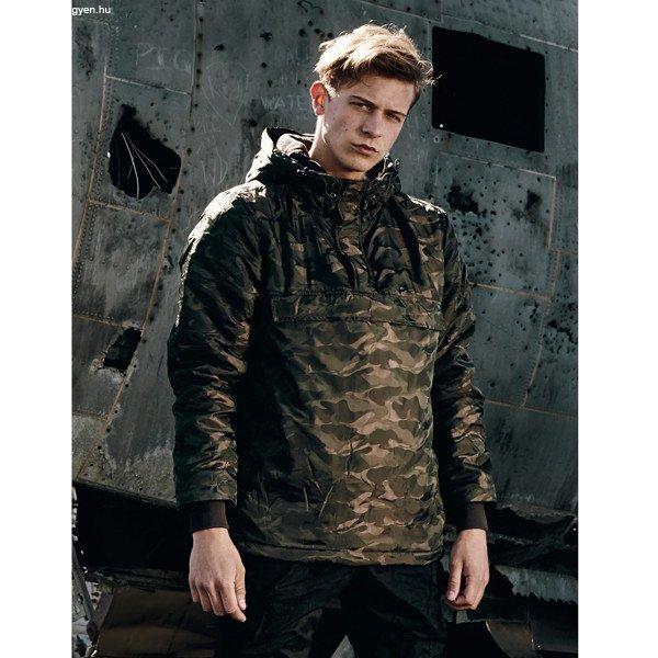 Urban Classics Padded Camo Pull Over Jacket darkolive