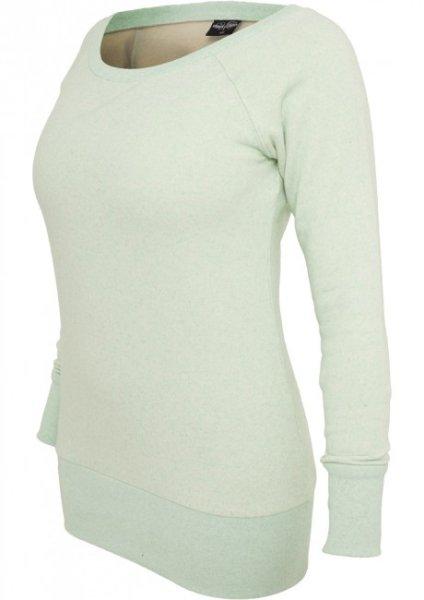 Urban Classics Ladies Melange Crewneck mint/wht