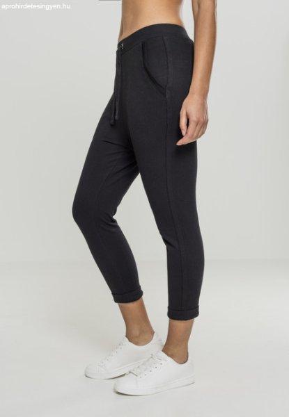 Urban Classics Ladies Open Edge Terry Turn Up Pants black