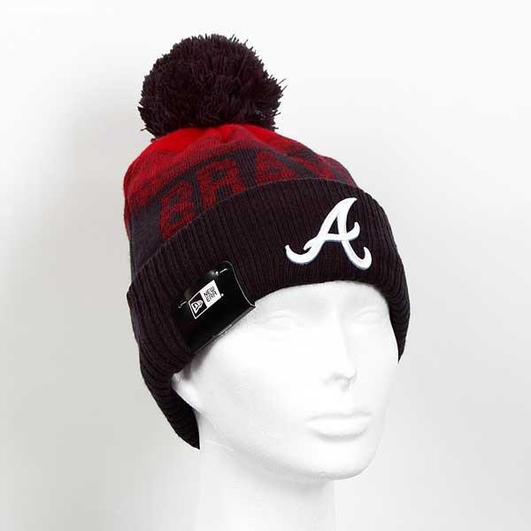 Téli Sapka New Era MLB Sport 2 Cuff Knit Atlanta Braves Black Red