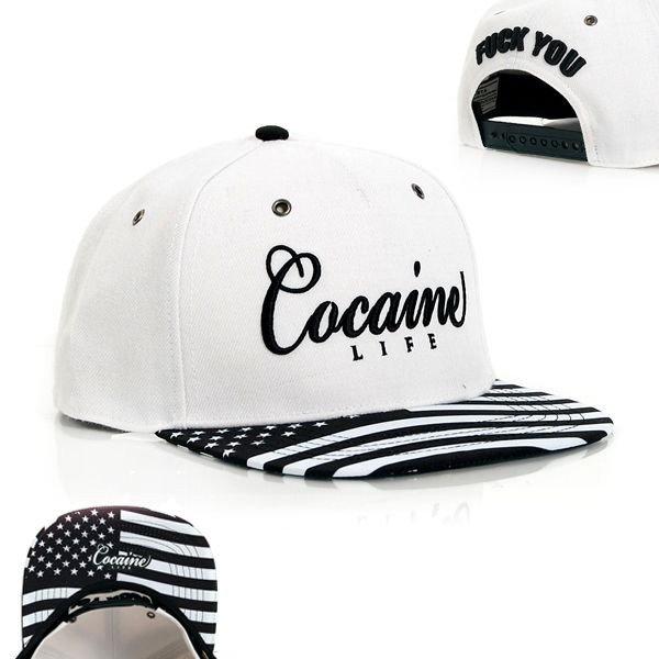 Cocaine Life Stars & Stripes White Black Snapback