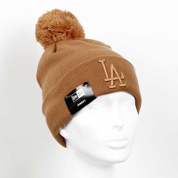 Téli Sapka New Era Womens MLB Leafgue Essential Bobble Cuff Knit Brown