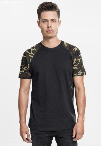 Urban Classics Raglan Contrast Tee blk/woodcamo