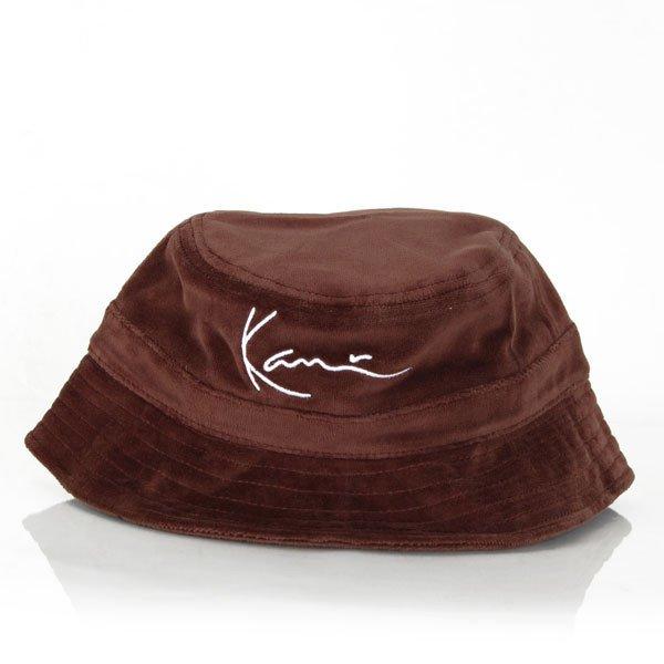 Karl Kani Velvet Bucket Hat Dark Brown