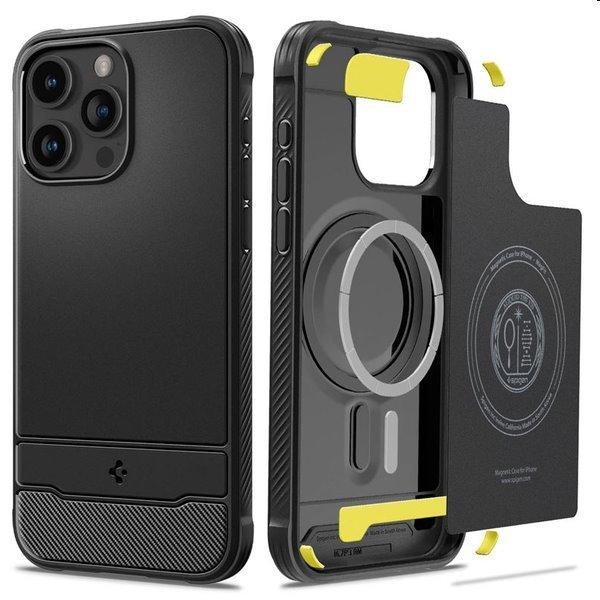 Spigen Rugged Armor MagSafe tok Apple iPhone 15 Pro Max számára, fekete