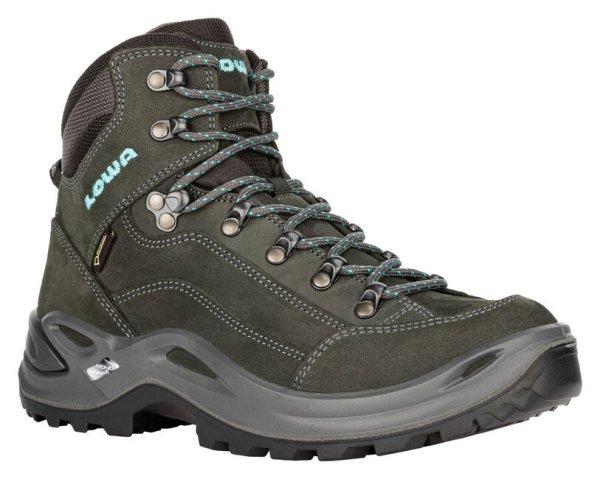 Lowa Renegade GTX Mid Ls trekking cipő, aszfalt/türkiz