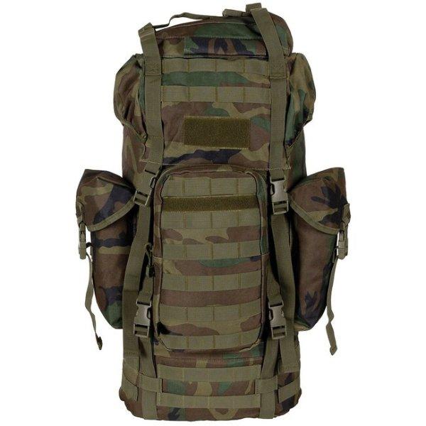 MFH MOLLE 65L hátizsák, alumínium rúd, woodland