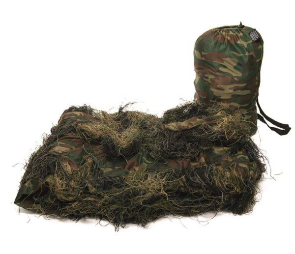 Mil-tec Ghillie álcaháló, woodland 3 x 2 m