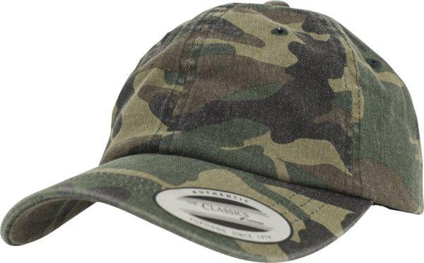 Brandit Low Profile Camo sapka mosott hatással, woodland