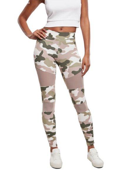 Urban Classics női Tech Mesh leggings, duskrose camo