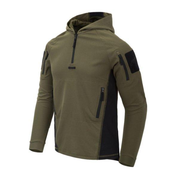 Helikon-Tex Range Hoodie - Topcoat kapucnis pulóver, olívazöld / fekete