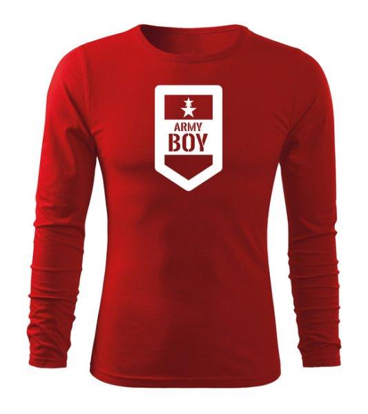 DRAGOWA Fit-T hosszú ujjú póló army boy, piros 160g/m2